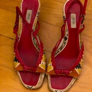 Prada Kitten Heel With red bow